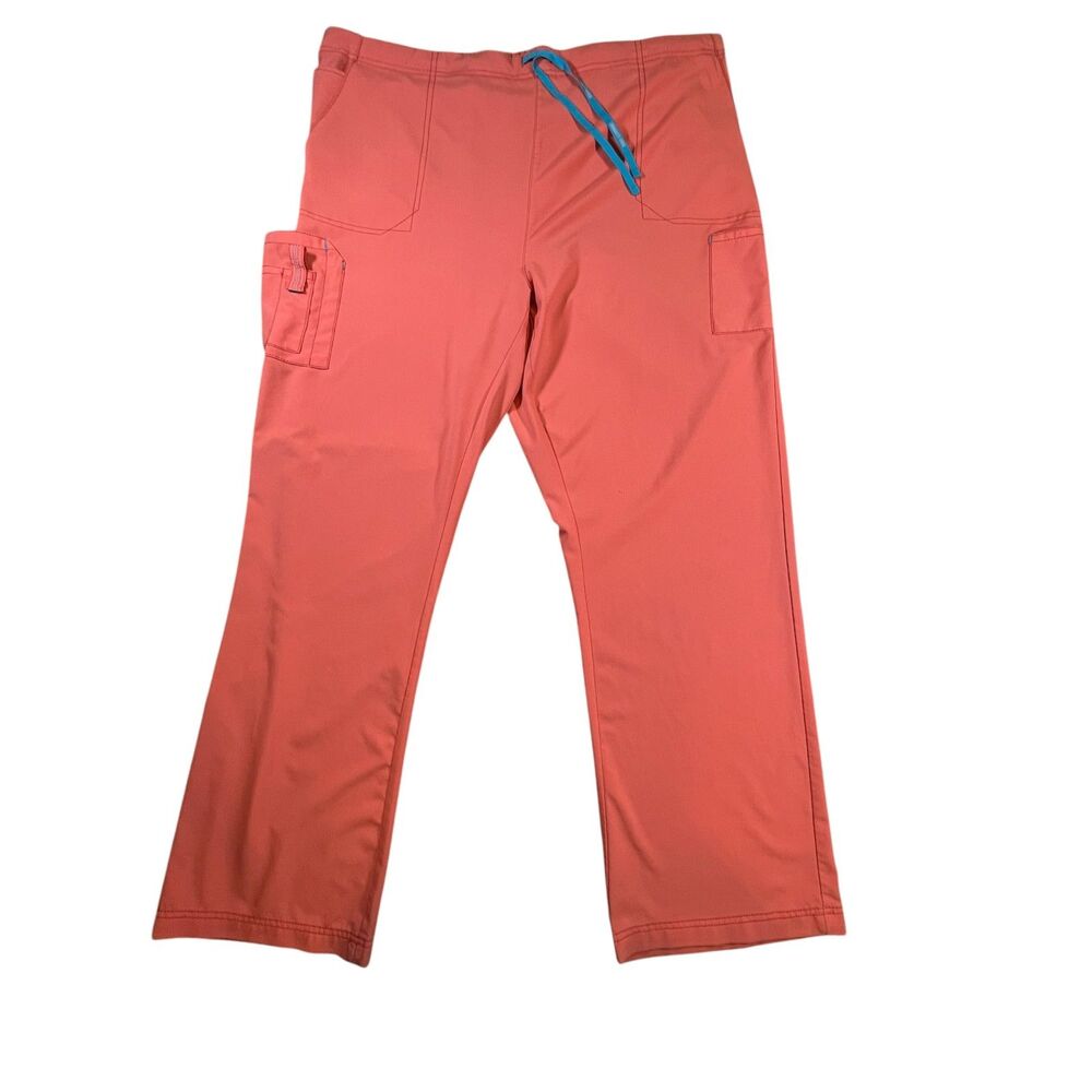 Mens Carhartt Force Scrub Pants 3XLT Coral Stretch Cargo Medical Workwear